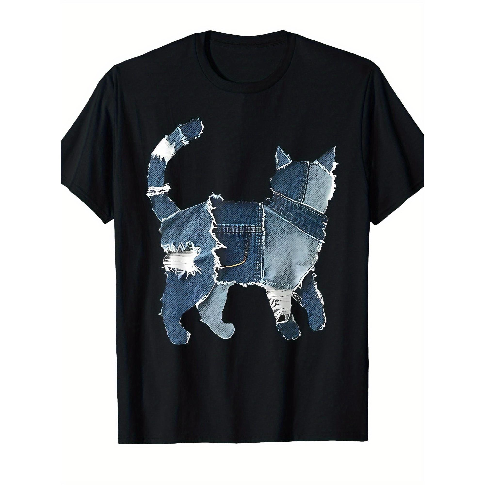Denim Patch Cat Graphic Tee Men Women Retro Distressed Kitty T-Shirt Casual Street Style Crew Neck - Men s Summer Cotton Grap... S разноцветный
Denim Patch Cat Graphic Tee Men Women Retro Distressed Kitty T-Shirt Casual Street Style Crew Neck - Men s Summer Cotton Grap... S разноцветный