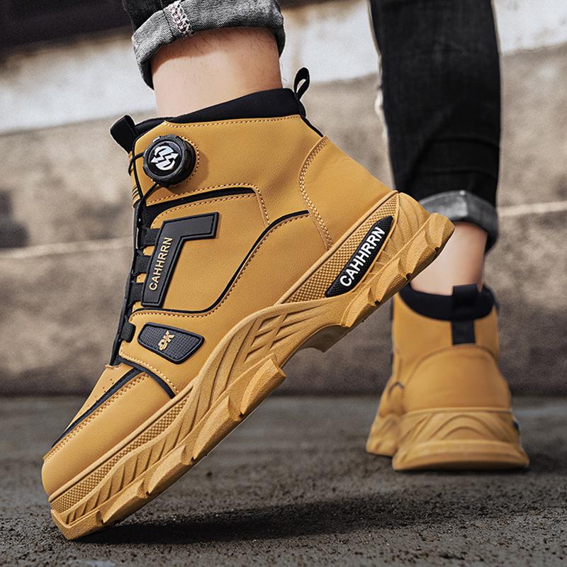 Men s shoes Martin boots Men s boots Platform wear-resistant rotary buckle tooling boots Men s autumn and winter high-top sports short boots 44
Men s shoes Martin boots Men s boots Platform wear-resistant rotary buckle tooling boots Men s autumn and winter high-top sports short boots 44