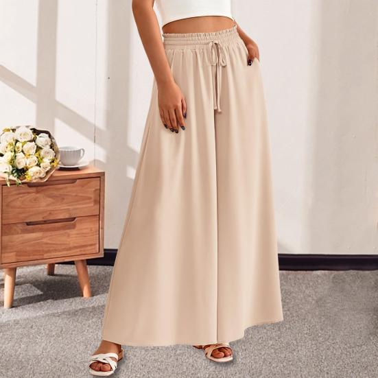 Женские брюки, плиссированные, с эластичной резинкой на талии, с регулируемым шнурком, однотонные повседневные брюки, свободные летние широкие брюки с карманами M бежевый
Женские брюки, плиссированные, с эластичной резинкой на талии, с регулируемым шнурком, однотонные повседневные брюки, свободные летние широкие брюки с карманами M бежевый