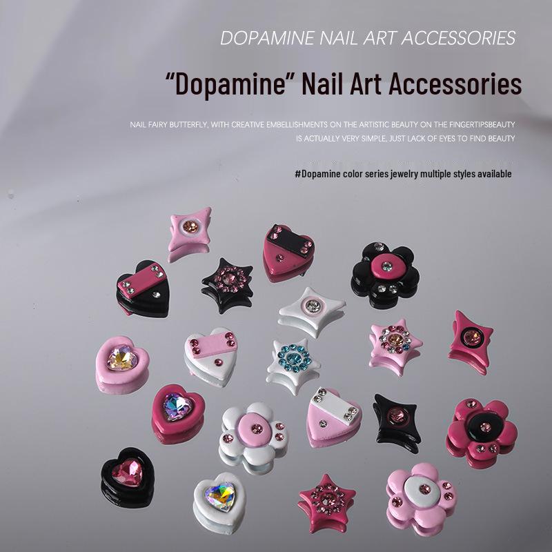 Nail Art Accessories: Dopamine Graffiti Hearts, Flowers, and Starburst Rhinestone Decorations, 2 Pieces.
Nail Art Accessories: Dopamine Graffiti Hearts, Flowers, and Starburst Rhinestone Decorations, 2 Pieces.