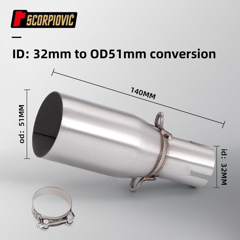Motorcycle Exhaust Pipe Modification Exhaust Middle Section 28-32-38-45mm Adapter 51mm Exhaust Section non-destructive Install Mid-pipe
Motorcycle Exhaust Pipe Modification Exhaust Middle Section 28-32-38-45mm Adapter 51mm Exhaust Section non-destructive Install Mid-pipe
