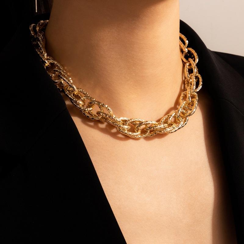 Jewelry Trend Hip Hop Exaggerated Necklace, Thick Chain Single Layer Metal Clavicle Chain Necklace
Jewelry Trend Hip Hop Exaggerated Necklace, Thick Chain Single Layer Metal Clavicle Chain Necklace
