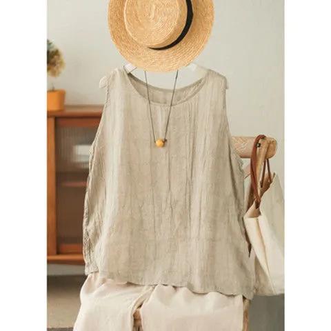 Literary and casual cotton and linen sling vest spring and summer new large size loose top inside and outside, sleeveless t-shirt women 4XL
Literary and casual cotton and linen sling vest spring and summer new large size loose top inside and outside, sleeveless t-shirt women 4XL