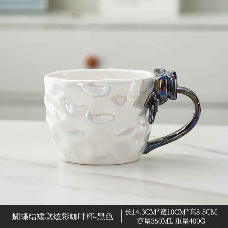 Colorful pearlescent glaze bow water cup high value girl couple cup ceramic mug souvenir
Colorful pearlescent glaze bow water cup high value girl couple cup ceramic mug souvenir