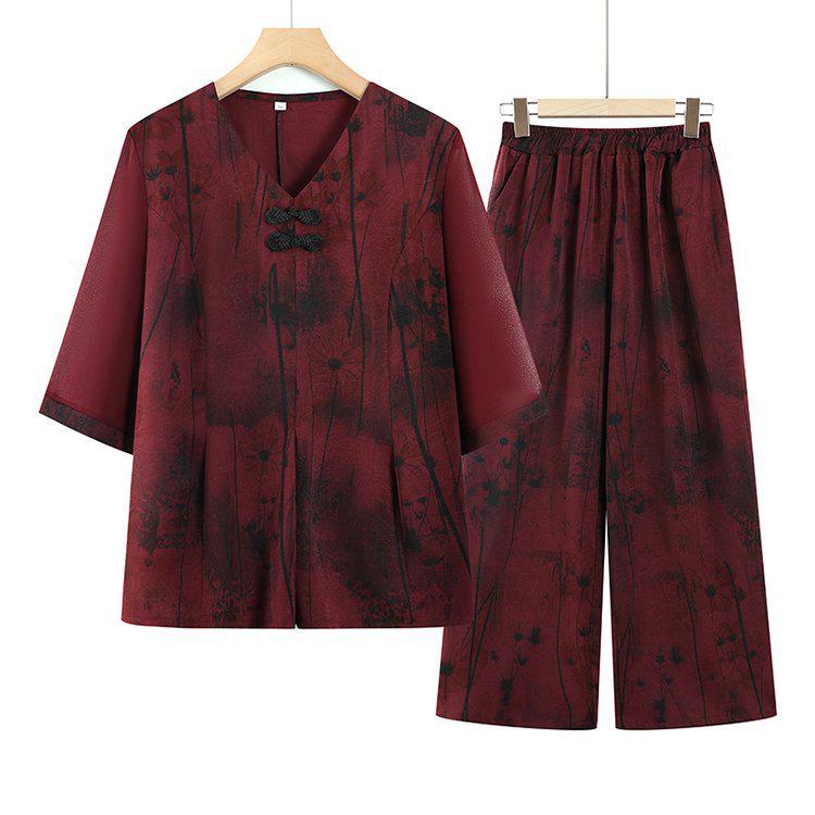 Grandma s Summer Two-Piece Set: Lightweight Seven-Sleeve Outfit for Middle-Aged and Elderly Women 3XL 120-130 Jin
Grandma s Summer Two-Piece Set: Lightweight Seven-Sleeve Outfit for Middle-Aged and Elderly Women 3XL 120-130 Jin