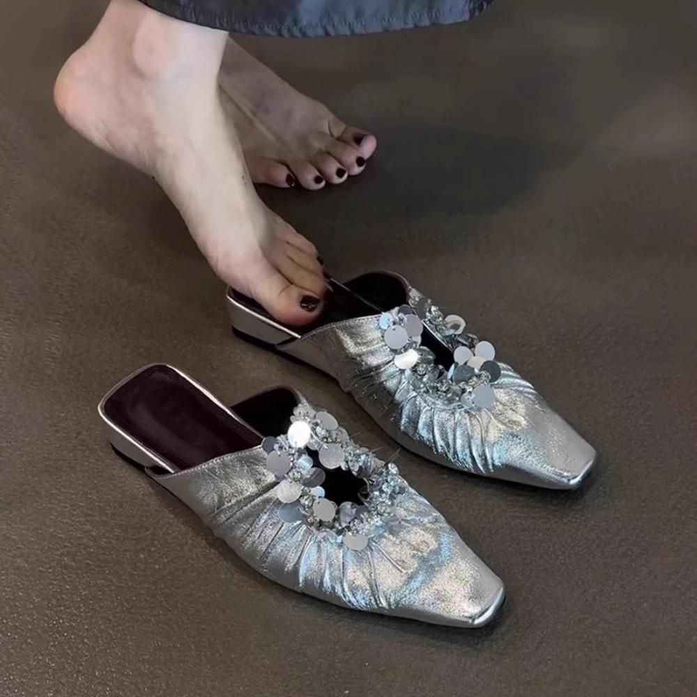 Женские туфли-мюли Блестящие балетки с квадратным носком Элегантные новые летние сандалии 2025 Платье Вечеринка Роскошные женские туфли-слингбэки Mujer 35 серебряный
Женские туфли-мюли Блестящие балетки с квадратным носком Элегантные новые летние сандалии 2025 Платье Вечеринка Роскошные женские туфли-слингбэки Mujer 35 серебряный