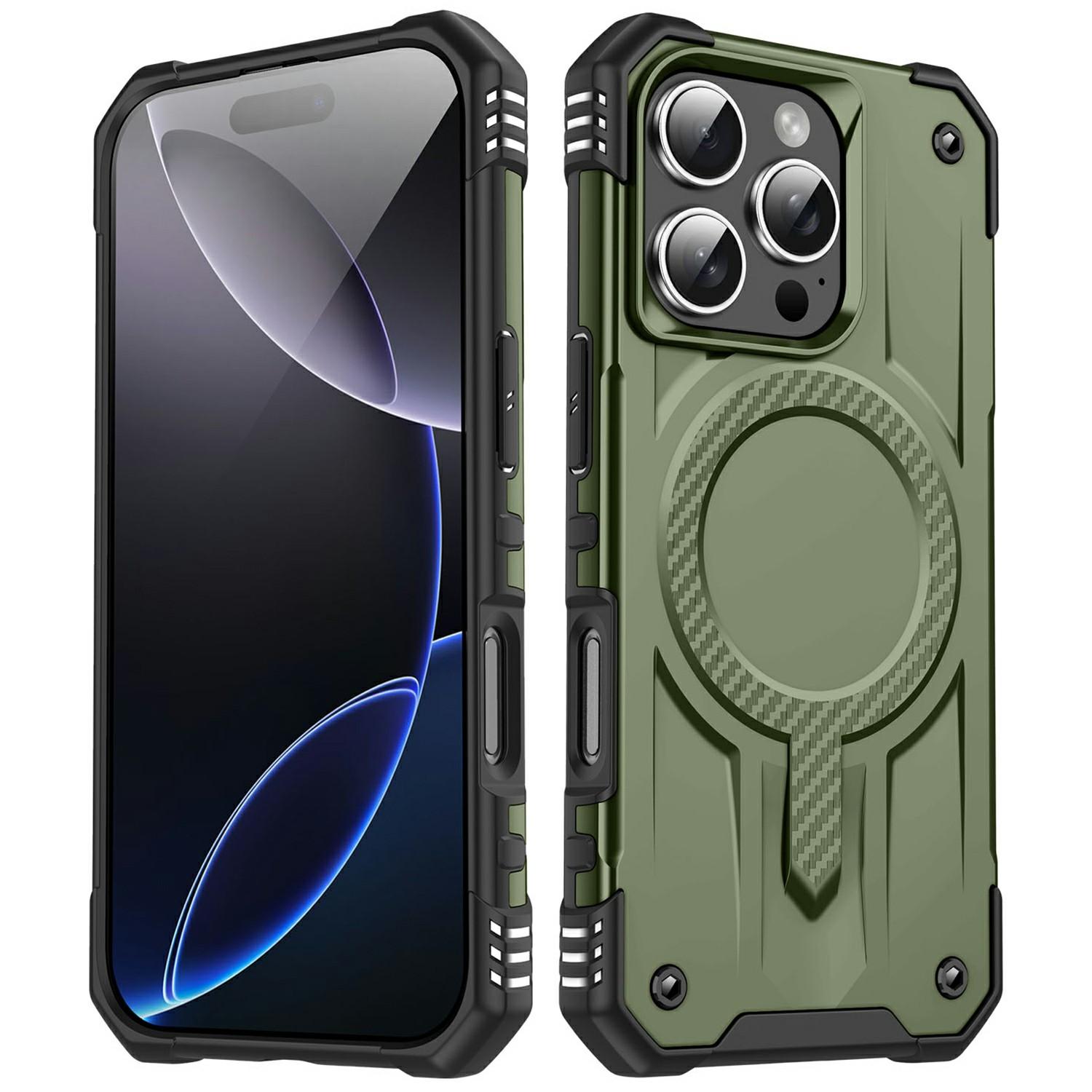 For iPhone 16 Pro Case Compatible with MagSafe Four Corner Airbags PC+TPU Phone Cover Army Green
For iPhone 16 Pro Case Compatible with MagSafe Four Corner Airbags PC+TPU Phone Cover Army Green