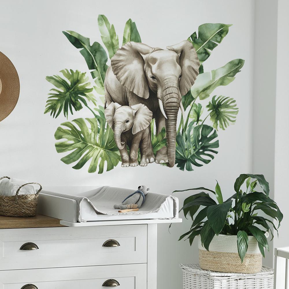 2 Pcs Jungle Leaf Parent Baby Elephant Bedroom Living Room Home Background Beautification Wall Stickers 30*90cm*2pcs/fun-c72
2 Pcs Jungle Leaf Parent Baby Elephant Bedroom Living Room Home Background Beautification Wall Stickers 30*90cm*2pcs/fun-c72