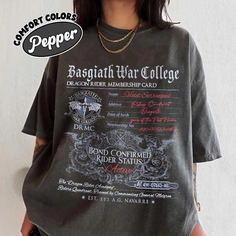 Basgiath War College TShirt, Dragon Rider Membership Card Tee, Fourth Wing Series Bookish Merch, Gift For Book Lover 5XL різнокольоровий
Basgiath War College TShirt, Dragon Rider Membership Card Tee, Fourth Wing Series Bookish Merch, Gift For Book Lover 5XL різнокольоровий