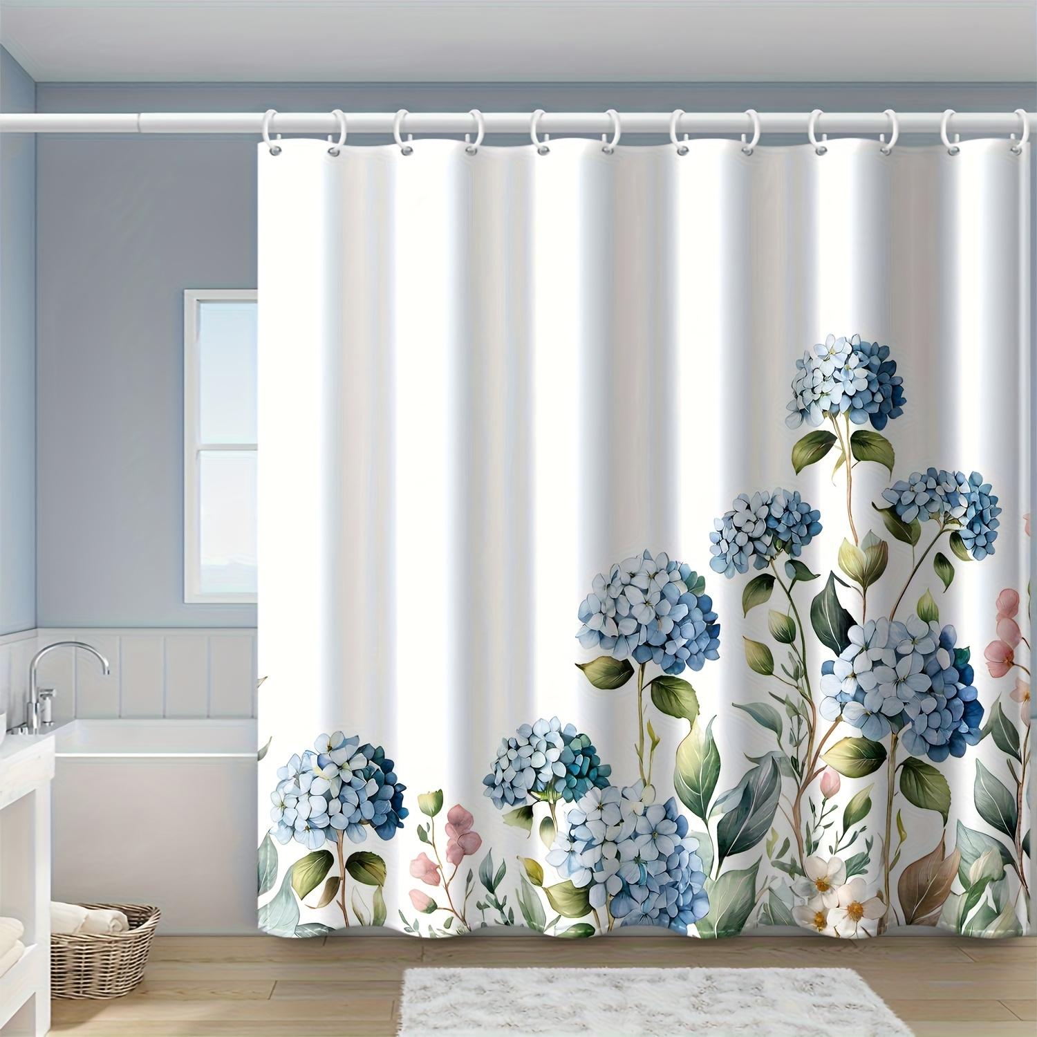 1 X Blue Hydrangea Print Shower Curtain With Hooks - Polyester Fabric, Machine Washable, Suitable For Bathroom Decoration W60H190(CM)-1 Pcs
1 X Blue Hydrangea Print Shower Curtain With Hooks - Polyester Fabric, Machine Washable, Suitable For Bathroom Decoration W60H190(CM)-1 Pcs