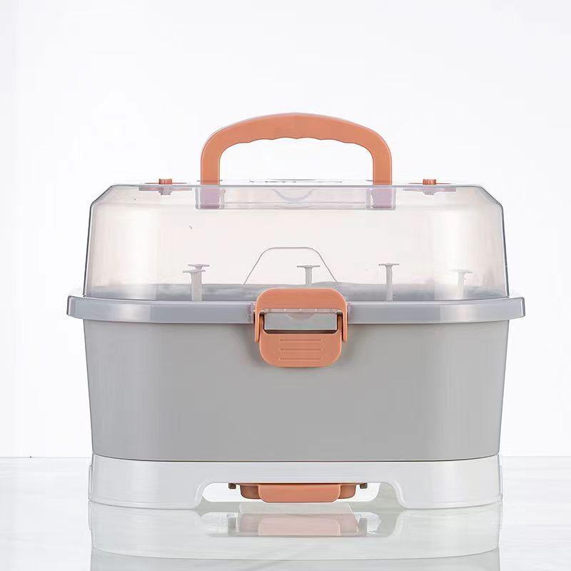 Portable Baby Bottle Storage Box with Large Space & Draining Rack for Tableware & Baby Food Tools сірий колір
Portable Baby Bottle Storage Box with Large Space & Draining Rack for Tableware & Baby Food Tools сірий колір