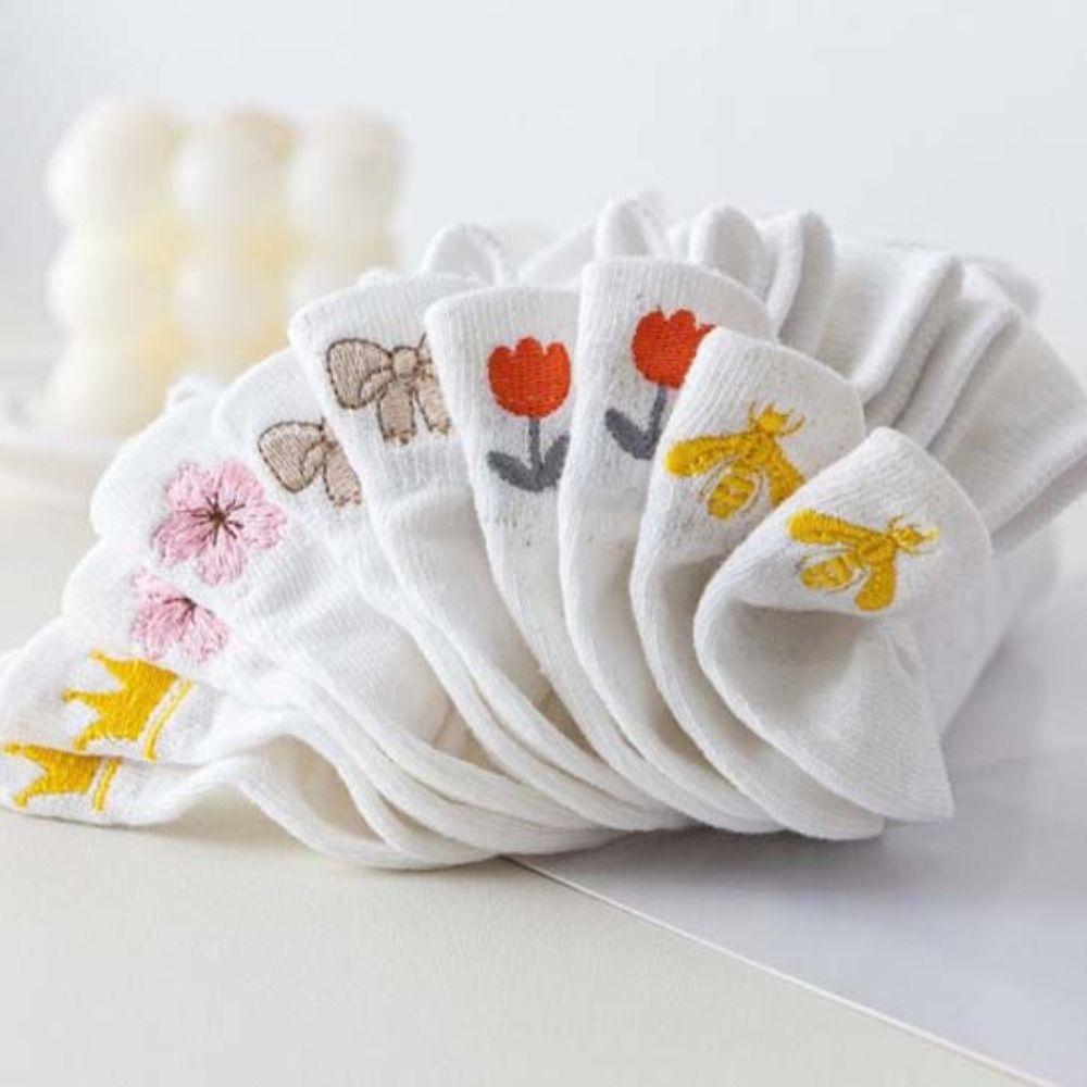 Bowknot White Socks Women Bee Summer Cotton Socks Cute Embroidered Boat Socks Lady 5Pairs
Bowknot White Socks Women Bee Summer Cotton Socks Cute Embroidered Boat Socks Lady 5Pairs