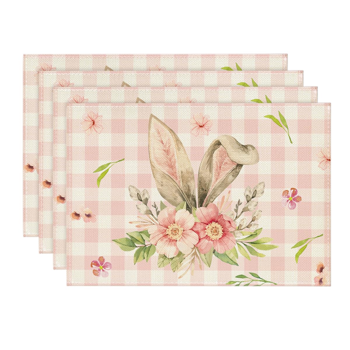 Bunny Rabbit Ears Buffalo Plaid Flower Easter Placemats Set of 6, 12x18 Inch Seasonal Spring Table Mats for Party Kitchen Dining Decoration 12 x 18 , Rectangular 4 Pcs
Bunny Rabbit Ears Buffalo Plaid Flower Easter Placemats Set of 6, 12x18 Inch Seasonal Spring Table Mats for Party Kitchen Dining Decoration 12 x 18 , Rectangular 4 Pcs