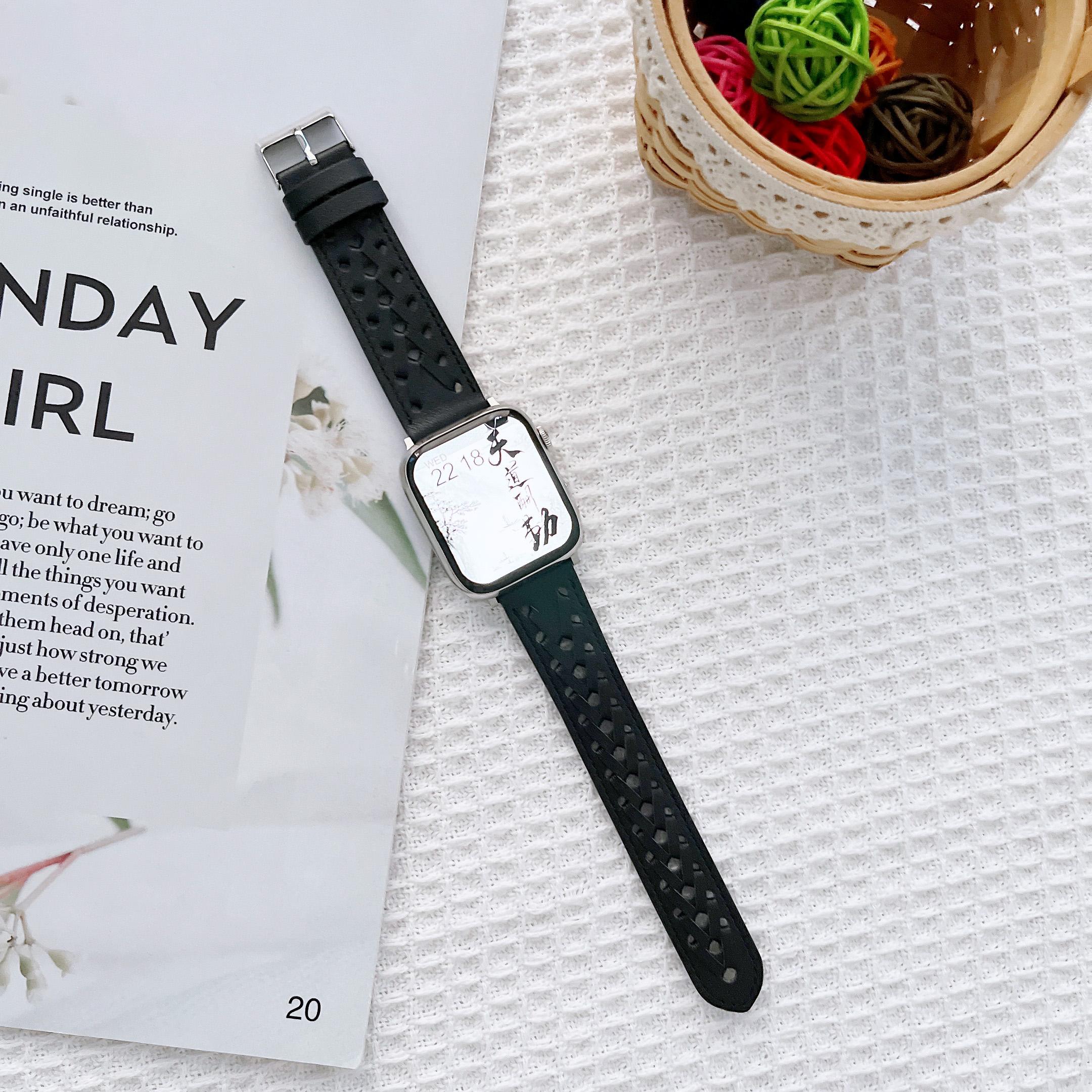 Шкіряний трикотажний ремінець для Apple Watch Series Ultra 9 8 7 6 5 4 3 2 SE Пряжка Дихаючий ремінь для iWatch 41 мм 42 мм 44 мм 45 мм 40 мм 49 мм Браслет 42 44 45 49mm чорний
Шкіряний трикотажний ремінець для Apple Watch Series Ultra 9 8 7 6 5 4 3 2 SE Пряжка Дихаючий ремінь для iWatch 41 мм 42 мм 44 мм 45 мм 40 мм 49 мм Браслет 42 44 45 49mm чорний