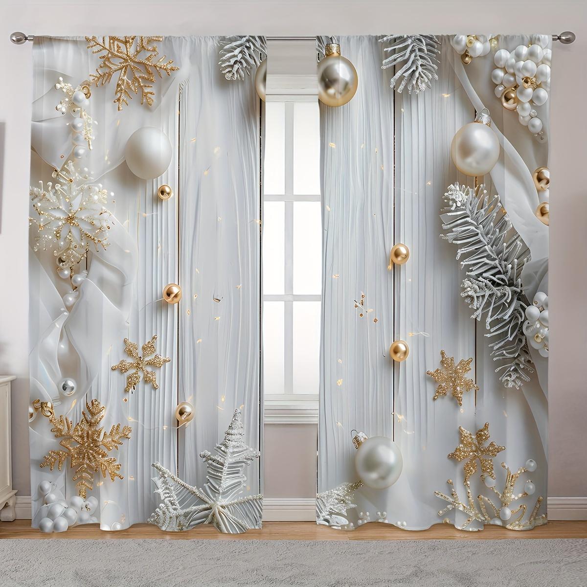 2 шт. элегантные классические шторы с рисунком рождественской елки и снежинки на кармашках, полупрозрачные для гостиной и спальни, домашний декор (W110cmxH240cm)x2&Rod Pocket
2 шт. элегантные классические шторы с рисунком рождественской елки и снежинки на кармашках, полупрозрачные для гостиной и спальни, домашний декор (W110cmxH240cm)x2&Rod Pocket