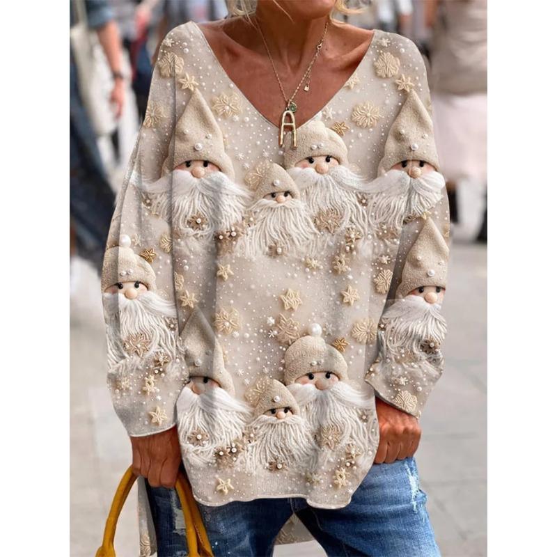 Весенне-осенний топ с V-образным вырезом и 3D-принтом на рождественскую тематику, модные повседневные женские футболки с длинным рукавом 5XL
Весенне-осенний топ с V-образным вырезом и 3D-принтом на рождественскую тематику, модные повседневные женские футболки с длинным рукавом 5XL