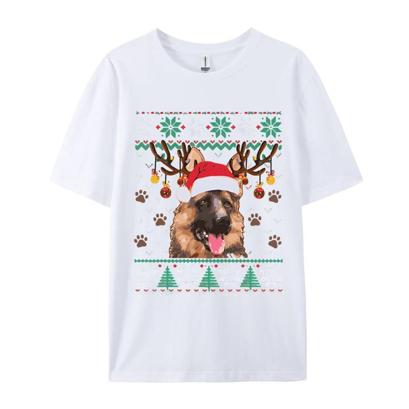 German Shepherd Christmas Santa TShirt 3D Style Cotton Men Tops T Shirt Print Fitted T Shirt Mens Tees Custom S
German Shepherd Christmas Santa TShirt 3D Style Cotton Men Tops T Shirt Print Fitted T Shirt Mens Tees Custom S