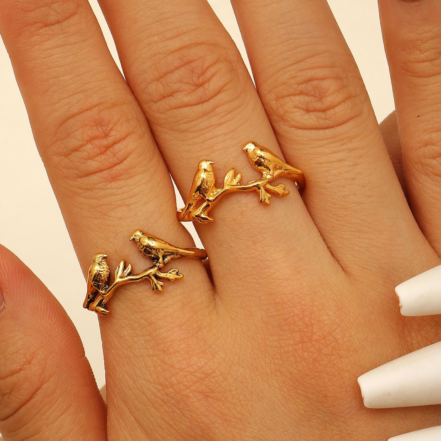 New Arrival Silver Gold Tree Branch Golden Birds Open Rings For Women Female Ring
New Arrival Silver Gold Tree Branch Golden Birds Open Rings For Women Female Ring