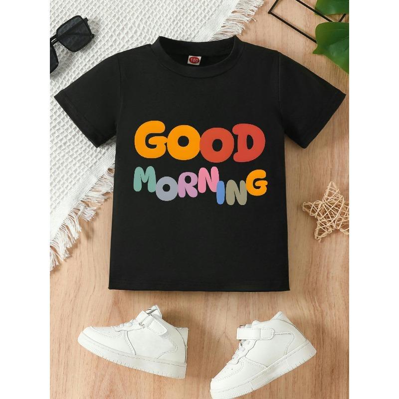 European sizes This Casual, Stylish, Creative, and Uniquely Designed Colorful Good Morning Slogan Print T-shirt for Girls Features a Comfortable 98cm чёрный
European sizes This Casual, Stylish, Creative, and Uniquely Designed Colorful Good Morning Slogan Print T-shirt for Girls Features a Comfortable 98cm чёрный