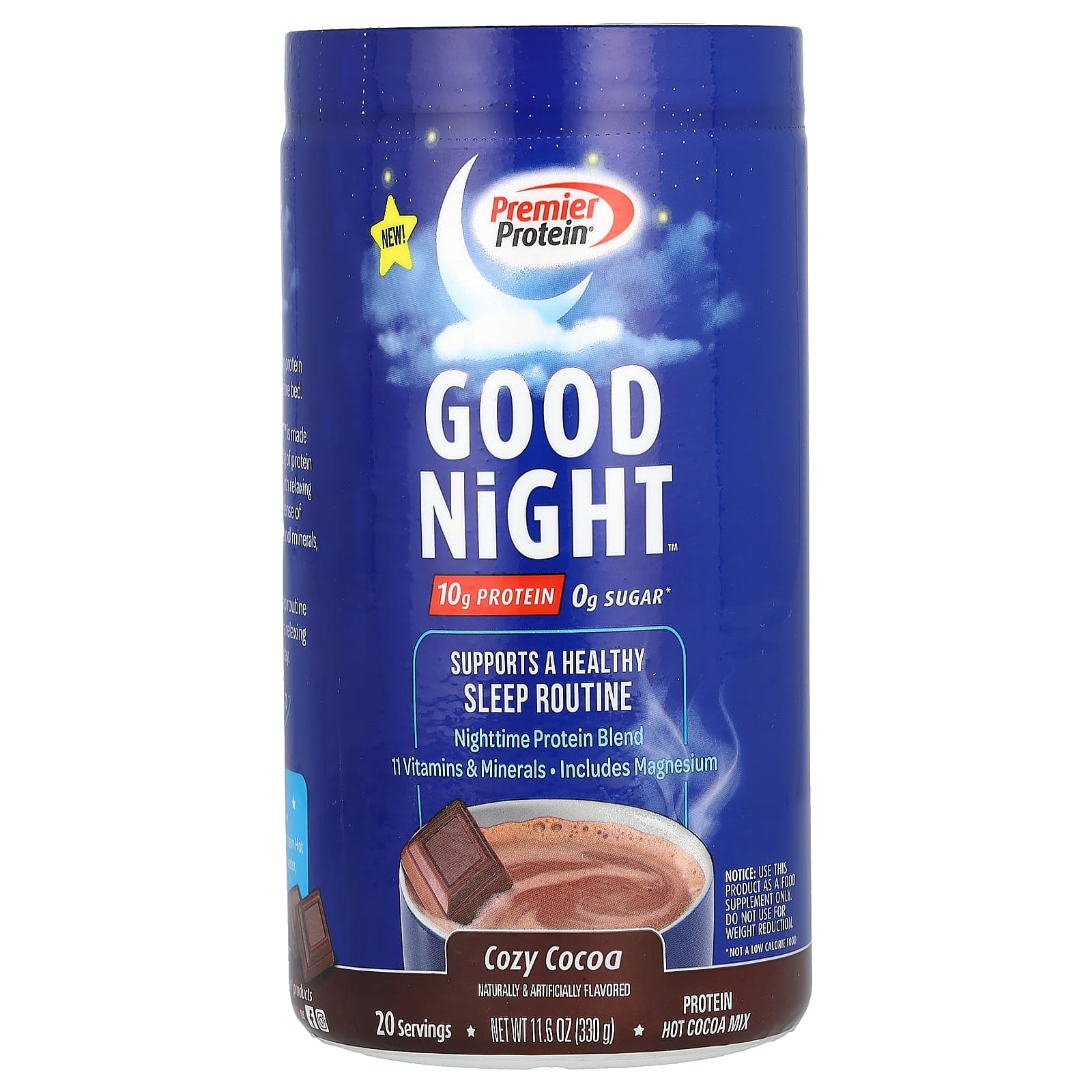 Premier Protein, Good Night, Protein Hot Cocoa Mix, Cozy Cocoa, 11.6 oz (330 g)
Premier Protein, Good Night, Protein Hot Cocoa Mix, Cozy Cocoa, 11.6 oz (330 g)