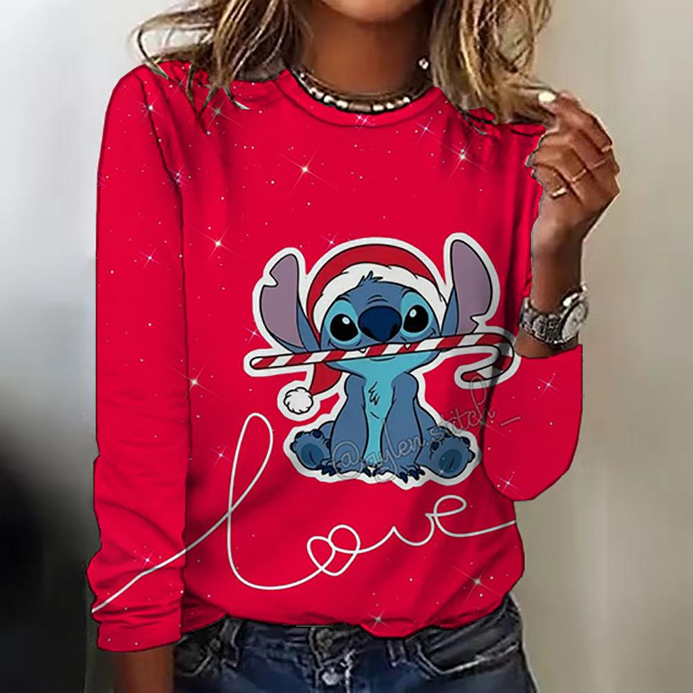 New women s round neck T-shirt long sleeved top Disney Christmas Stitch print fashionable and trendy women s T-shirt top for aut S
New women s round neck T-shirt long sleeved top Disney Christmas Stitch print fashionable and trendy women s T-shirt top for aut S