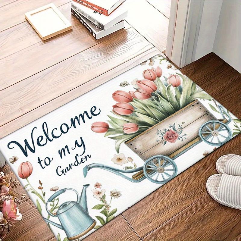 1pc Welcome to My Garden Non-Slip Door Mat - 0.47inch Thick Machine Washable Polyester Mat with Floral Tulip & Wooden Cart Desig 40cm x 60cm
1pc Welcome to My Garden Non-Slip Door Mat - 0.47inch Thick Machine Washable Polyester Mat with Floral Tulip & Wooden Cart Desig 40cm x 60cm