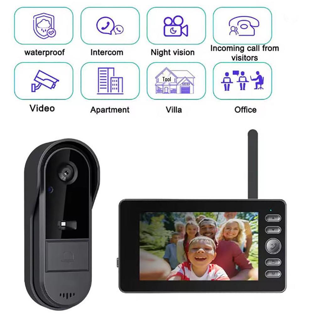 4.3 Screen Two-Way Talk Video Doorbell M15C, Smart Home, Low Power Visual Surveillance Peephole.
4.3 Screen Two-Way Talk Video Doorbell M15C, Smart Home, Low Power Visual Surveillance Peephole.