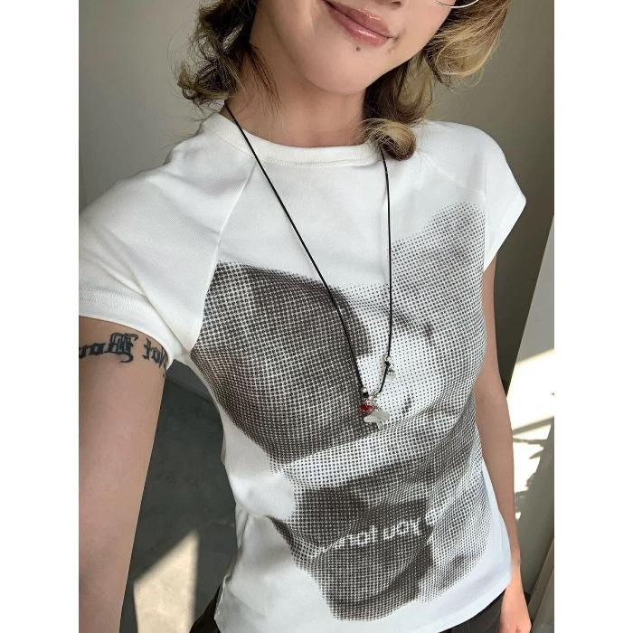 Women s Retro American Round Neck Bear Print T-Shirt Slim Fit High Waist Short Sleeve Tee Waist Summer Casual Tops S белый
Women s Retro American Round Neck Bear Print T-Shirt Slim Fit High Waist Short Sleeve Tee Waist Summer Casual Tops S белый