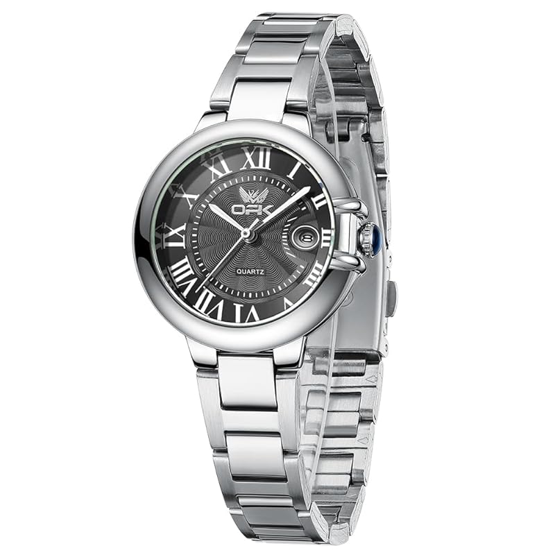 OPK ladies watches quartz metal band simple woman light analog date waterproof cute student Watch for women black
OPK ladies watches quartz metal band simple woman light analog date waterproof cute student Watch for women black