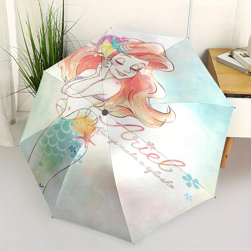Mermaid,Ariel Automatic Folding Umbrella Simple 8 Rib Design, Bright Cartoon Pattern, Durable Iron Frame, Suitable For Travel, Outdoor, Be
Mermaid,Ariel Automatic Folding Umbrella Simple 8 Rib Design, Bright Cartoon Pattern, Durable Iron Frame, Suitable For Travel, Outdoor, Be