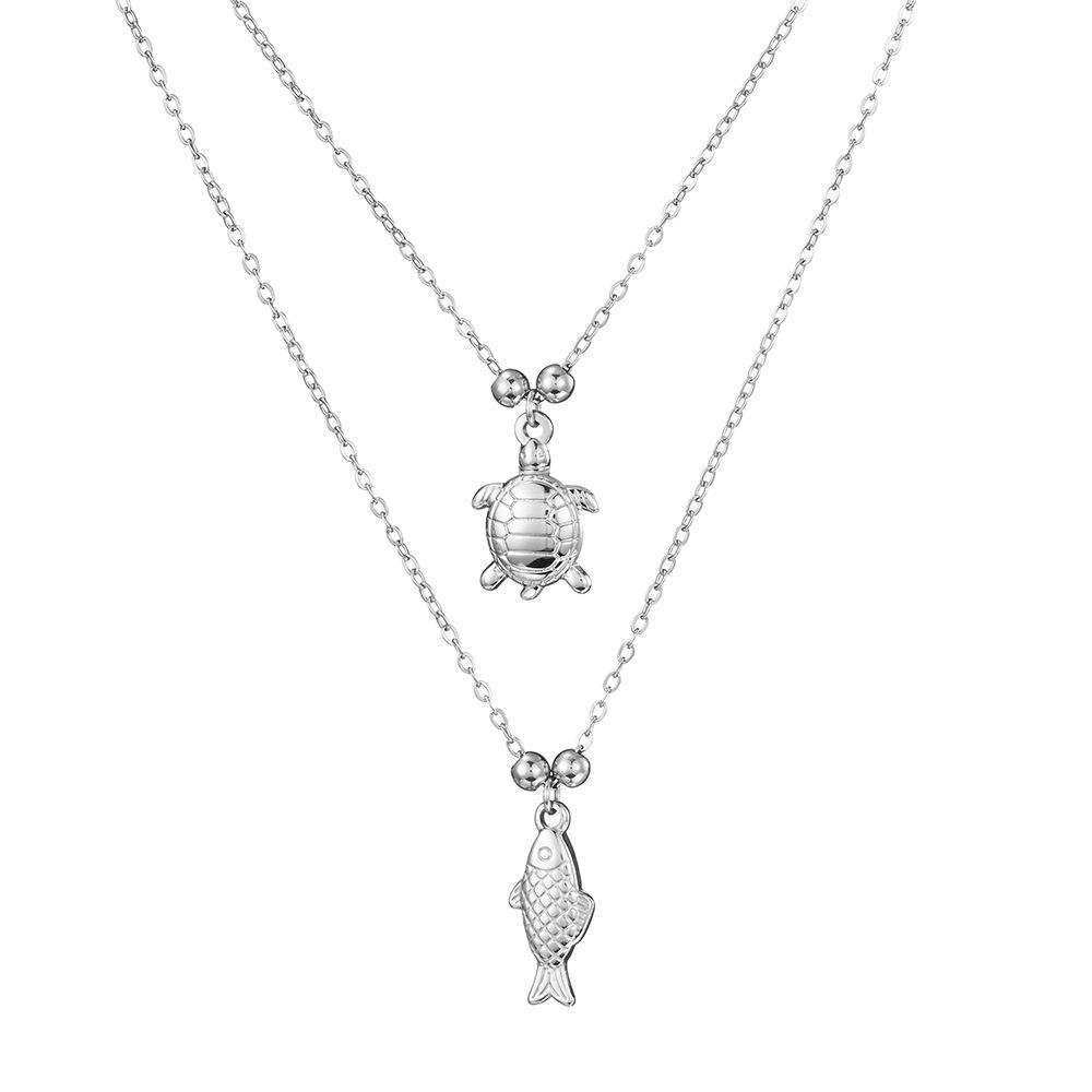 Ocean Series Titanium Steel Sea Turtle & Fish Two-Layer Necklace for Women
Ocean Series Titanium Steel Sea Turtle & Fish Two-Layer Necklace for Women