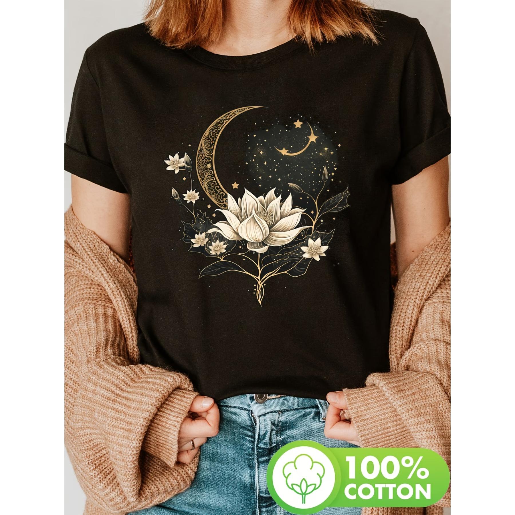 Y-White Lotus Moon Print T-Shirt, Short-Sleeved Crew Neck Casual Top for Spring and Summer, Women S Apparel XXL чорний
Y-White Lotus Moon Print T-Shirt, Short-Sleeved Crew Neck Casual Top for Spring and Summer, Women S Apparel XXL чорний