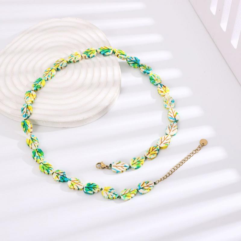 Retro Imitation Turquoise Beaded Leaves Beaded Diy Handmade Ear Jewelry Necklace
Retro Imitation Turquoise Beaded Leaves Beaded Diy Handmade Ear Jewelry Necklace