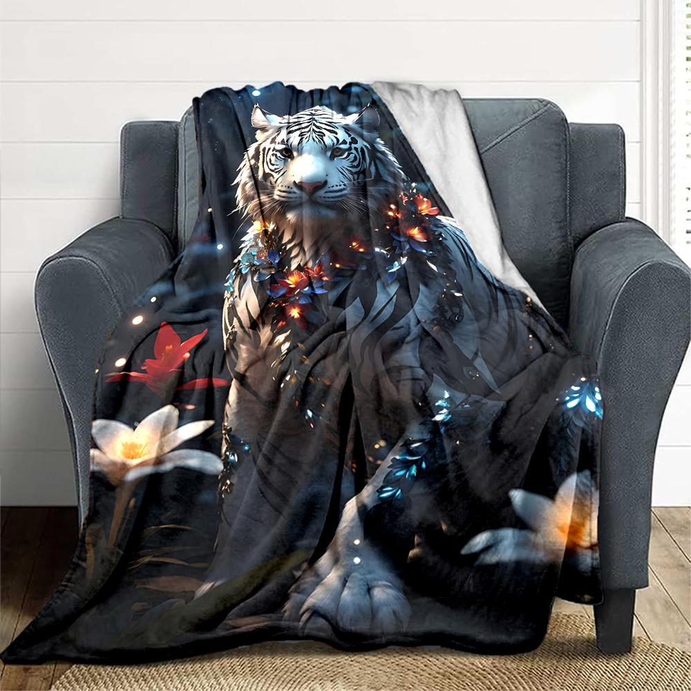 1pc White Tiger Print Blanket Lightweight Flannel Blanket Throw Blanket For Sofa, Bed, Travel, Camping, Livingroom, Couch, Chair, And Bed yy2509026222 100x150cm
1pc White Tiger Print Blanket Lightweight Flannel Blanket Throw Blanket For Sofa, Bed, Travel, Camping, Livingroom, Couch, Chair, And Bed yy2509026222 100x150cm