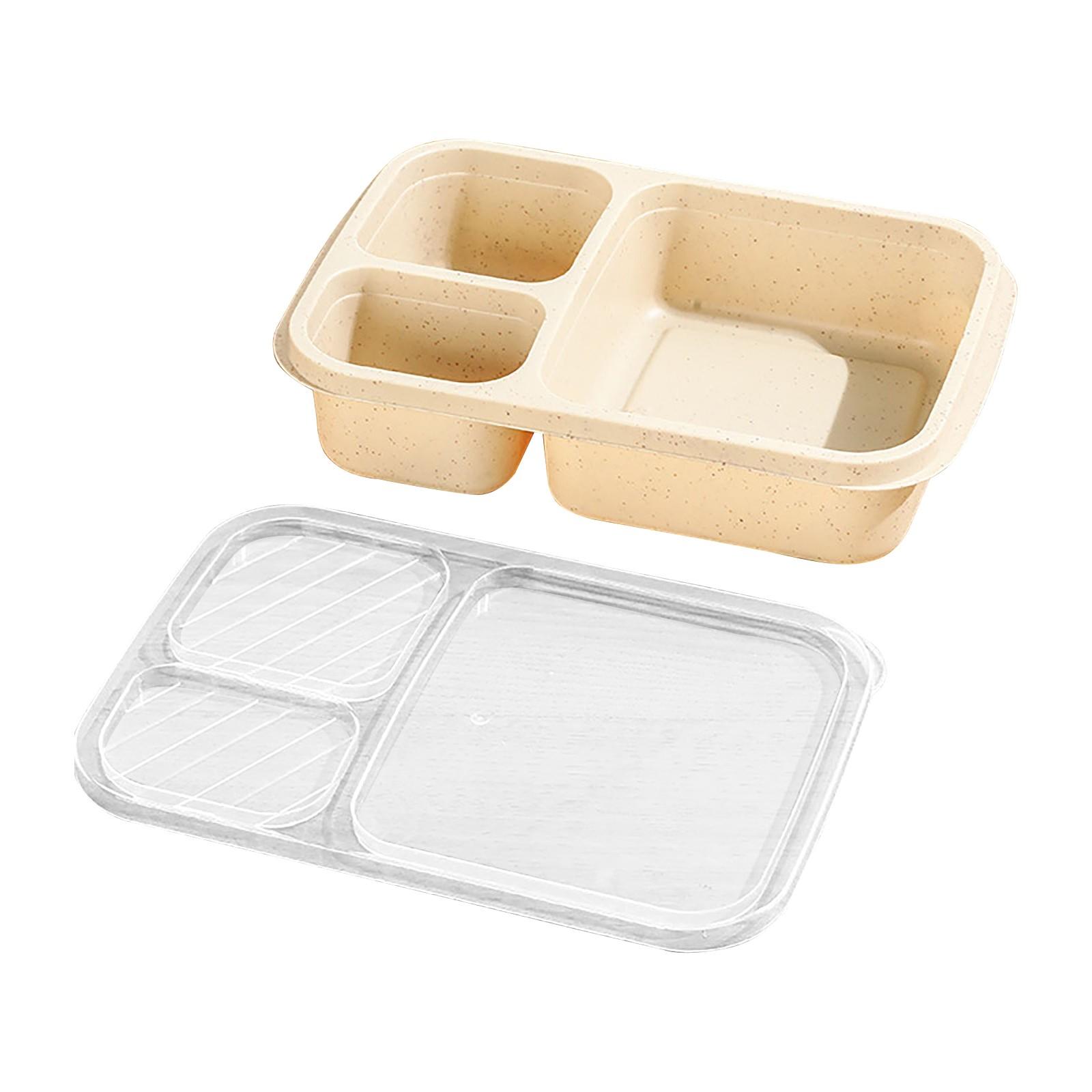 Ланч-бокс для еды на вынос Ланч-бокс для студентов и рабочих Ланч-бокс с отсеком Пластиковый Ланч-бокс Портативный Ланч-бокс для пикника One Size бежевый