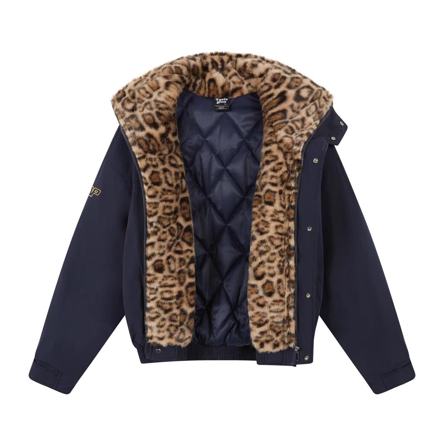 Men s Dark Blue Leopard Print Stand Collar Padded Bomber Jacket - Winter American Style Baseball Workwear Double Extra Large
Men s Dark Blue Leopard Print Stand Collar Padded Bomber Jacket - Winter American Style Baseball Workwear Double Extra Large