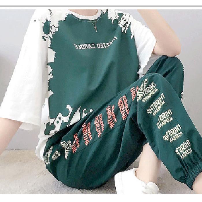 IHUASU Casual Sportswear Set for Women, Loose Summer Haren Long Pants, Short Sleeves, Student Two-piece Set XXXL зелёный
IHUASU Casual Sportswear Set for Women, Loose Summer Haren Long Pants, Short Sleeves, Student Two-piece Set XXXL зелёный