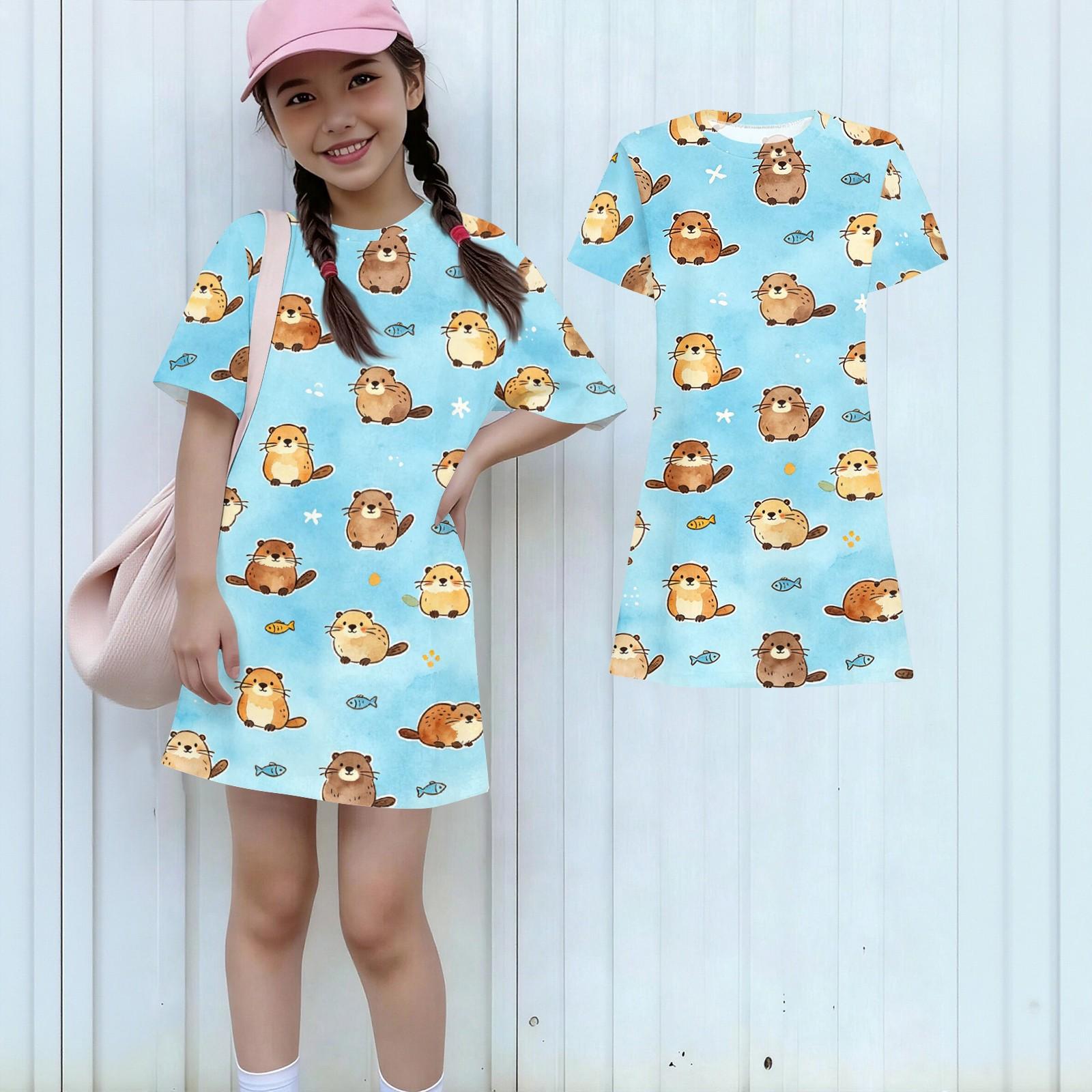 Girls Loose Fit Short Sleeve Dress Lightweight Round Neck Casual Animal Print Summer Dress for Children Comfortable Daily Wear 100 синий
Girls Loose Fit Short Sleeve Dress Lightweight Round Neck Casual Animal Print Summer Dress for Children Comfortable Daily Wear 100 синий