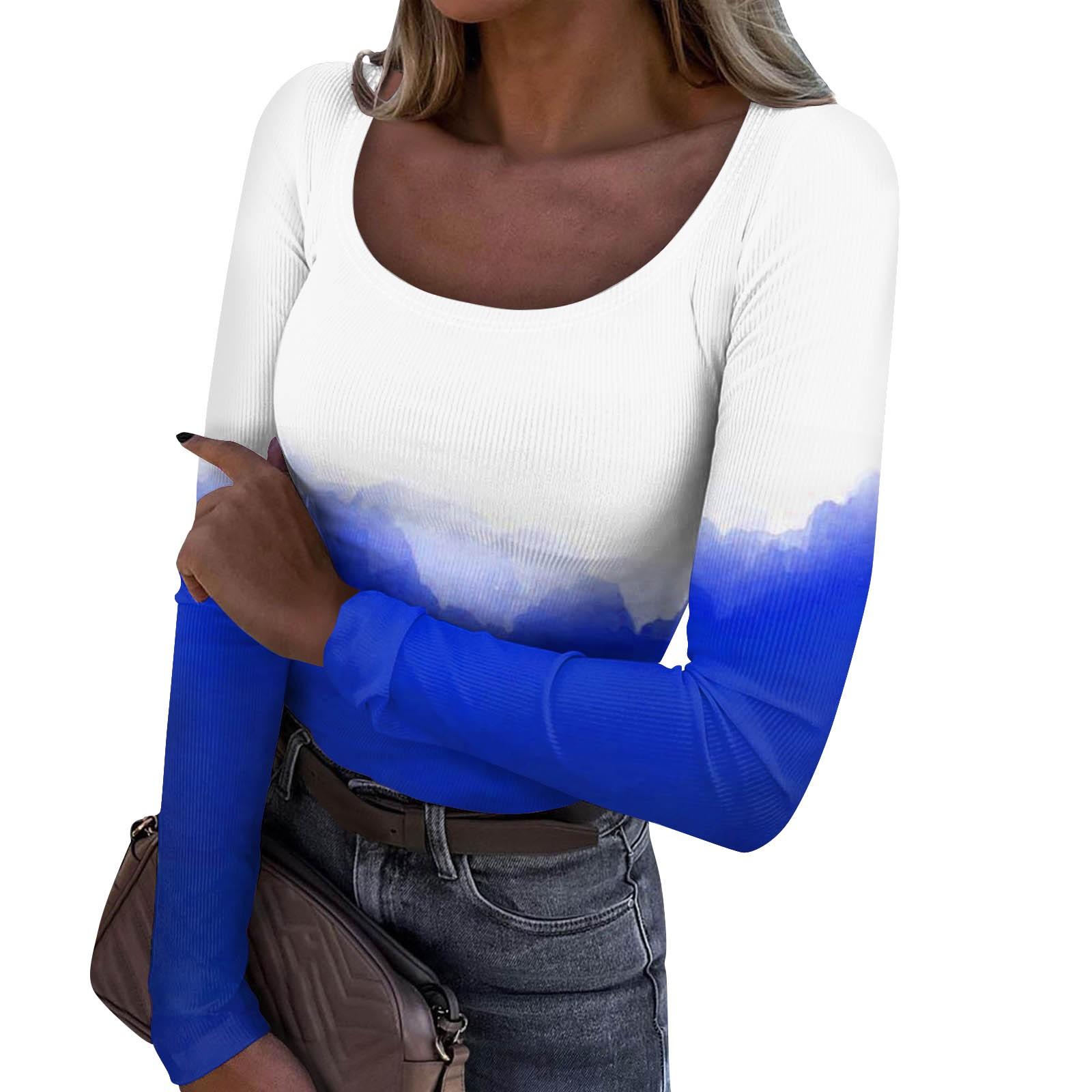 Women s Autumn And Winter Slim Fit Base T-shirt Fashionable Casual Gradient Regular Print U-neck Pullover Long Sleeved Top XXL
Women s Autumn And Winter Slim Fit Base T-shirt Fashionable Casual Gradient Regular Print U-neck Pullover Long Sleeved Top XXL