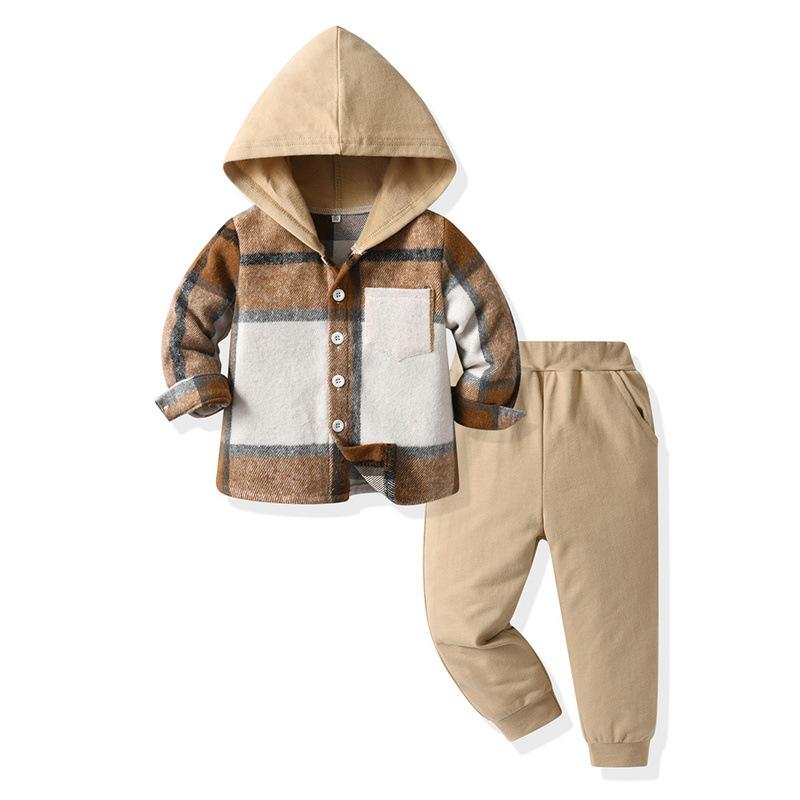 Children s Single-breasted Hooded Long-sleeved Plaid Top and Casual Pants Two-piece Set Spring 70cm білий
Children s Single-breasted Hooded Long-sleeved Plaid Top and Casual Pants Two-piece Set Spring 70cm білий