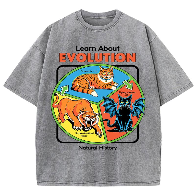 The Evolution Of Cats Pattern Washed T Shirt Women Breathable Tops O-Neck Cotton Loose Short Sleeve Soft Tee Shirts 2XL
The Evolution Of Cats Pattern Washed T Shirt Women Breathable Tops O-Neck Cotton Loose Short Sleeve Soft Tee Shirts 2XL