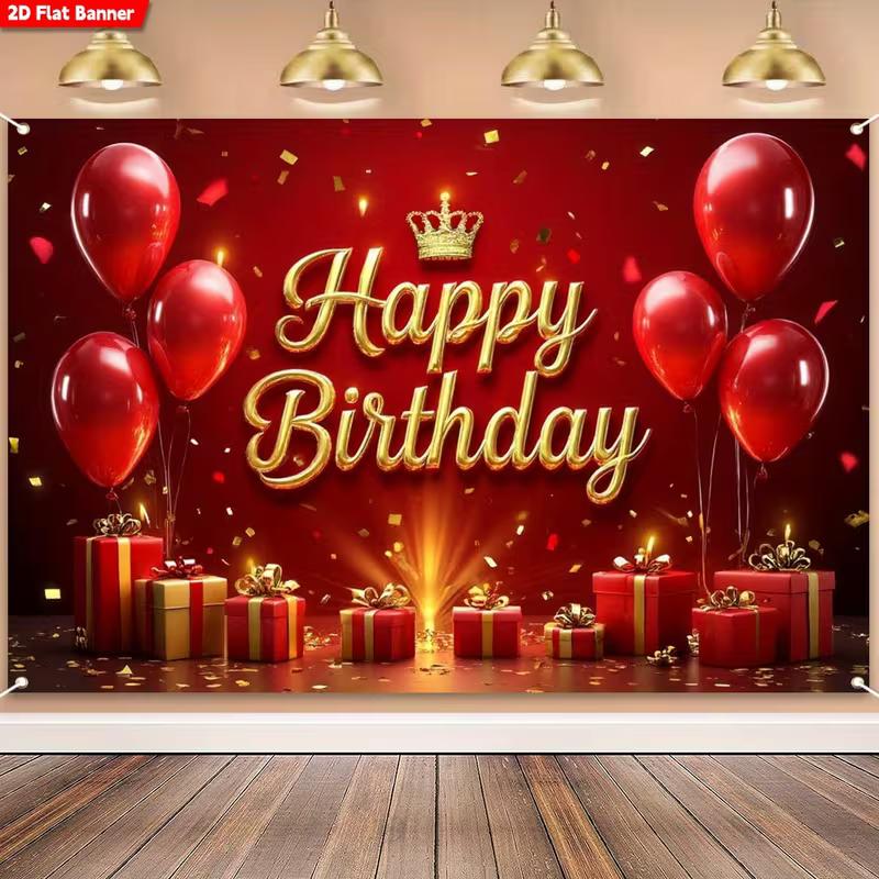 2D Red Gold Happy Birthday Backdrop Banner for Luxury Birthday Party Supplies 47.2x31.5inch/120*80cm
2D Red Gold Happy Birthday Backdrop Banner for Luxury Birthday Party Supplies 47.2x31.5inch/120*80cm