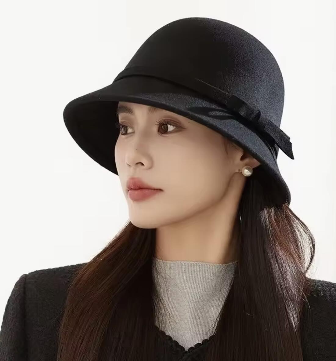 Elegant Women Felt Dome Bucket Hat Vintage Bowknot Fedoras Hats Autumn Winter Ladies Imitation Woolen Bowler Cap 55-58cm чорний
Elegant Women Felt Dome Bucket Hat Vintage Bowknot Fedoras Hats Autumn Winter Ladies Imitation Woolen Bowler Cap 55-58cm чорний