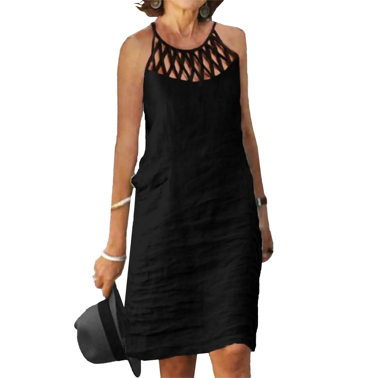 Женское летнее льняное платье свободного кроя, многоярусное, миди, без рукавов, майка, сарафан XL чёрный
Женское летнее льняное платье свободного кроя, многоярусное, миди, без рукавов, майка, сарафан XL чёрный