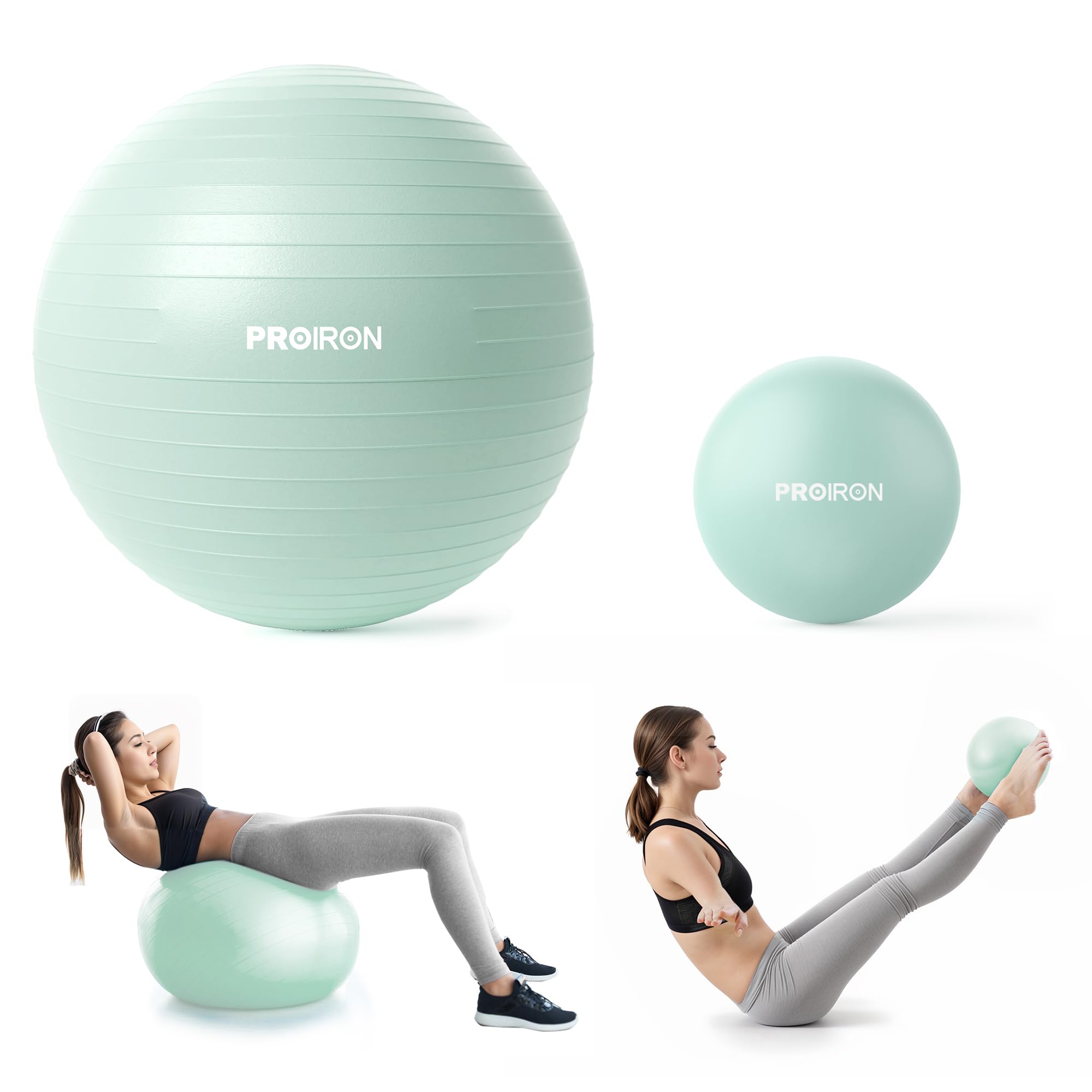 PROIRON Balance Ball, 75cm, and Pilates Ball, 25cm, Set of 2
PROIRON Balance Ball, 75cm, and Pilates Ball, 25cm, Set of 2