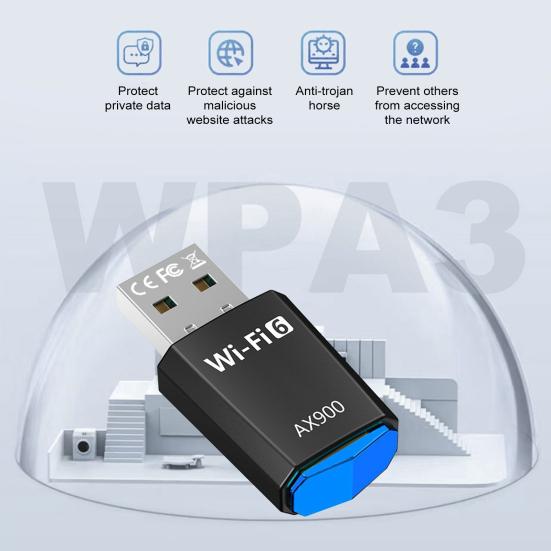 Бездротова мережева карта AX900, без драйверів, дводіапазонний Wi-Fi 6 USB-адаптер, 900 Мбіт/с, високошвидкісний швидше
Бездротова мережева карта AX900, без драйверів, дводіапазонний Wi-Fi 6 USB-адаптер, 900 Мбіт/с, високошвидкісний швидше