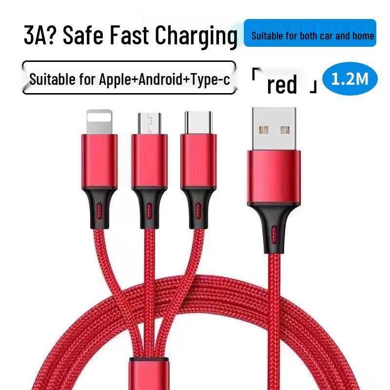 Плетеный кабель 3-в-1 для быстрой зарядки устройств Apple, Android и Type-C
Плетеный кабель 3-в-1 для быстрой зарядки устройств Apple, Android и Type-C