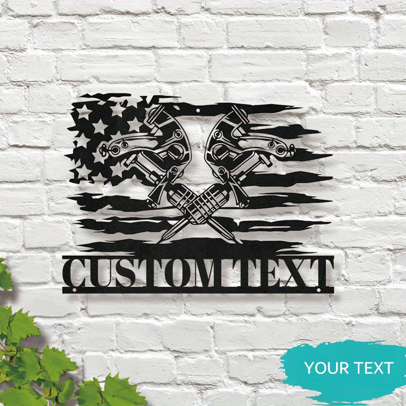 Metal Wall Art American Flag Tattoo Studio Sign Personalized Gift Sculpture
Metal Wall Art American Flag Tattoo Studio Sign Personalized Gift Sculpture
