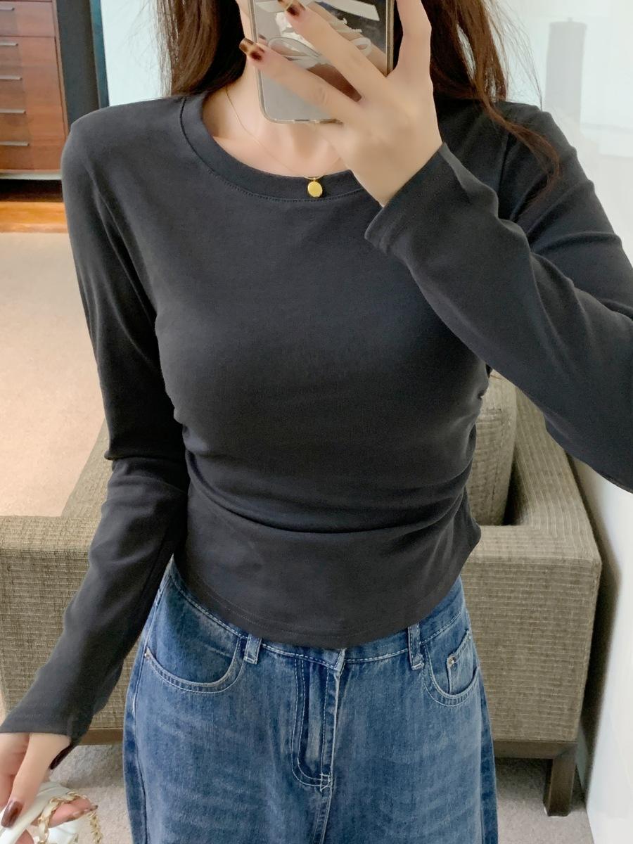 Curved hem front shoulder top women s simple card waist pleated long-sleeved shirt autumn design bottoming shirt L темно серый
Curved hem front shoulder top women s simple card waist pleated long-sleeved shirt autumn design bottoming shirt L темно серый