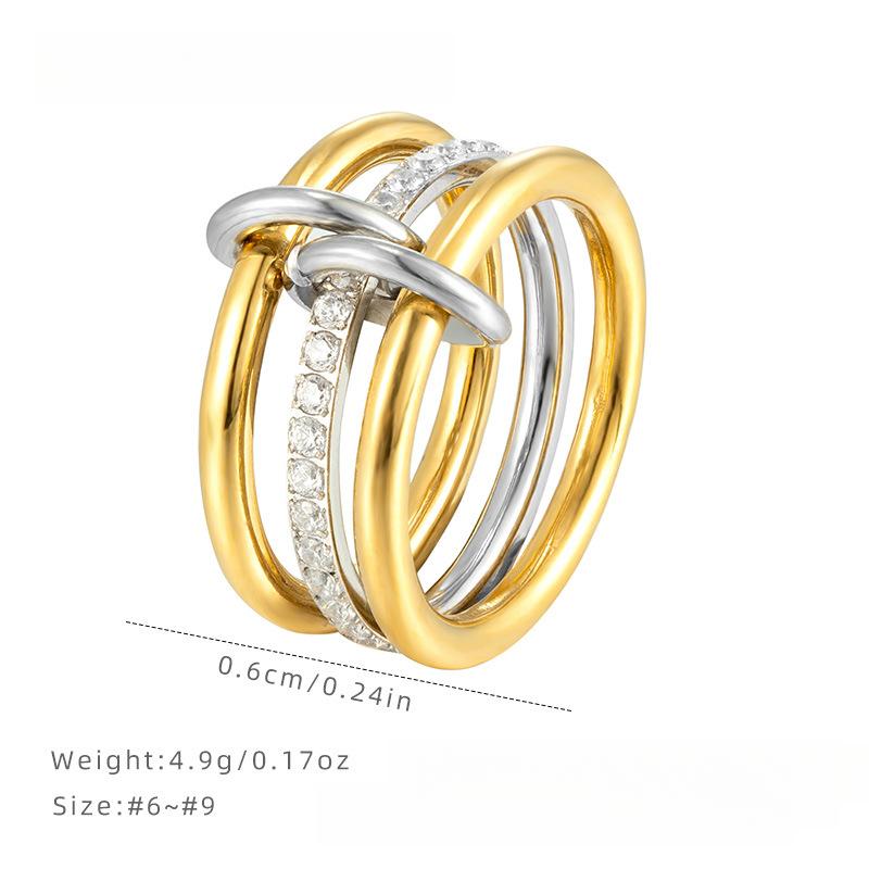 Кольцо из нержавеющей стали с контрастными тремя кольцами, кольцо с гальваническим покрытием из титановой стали с передовым чувством, нишевые женские аксессуары 8
Кольцо из нержавеющей стали с контрастными тремя кольцами, кольцо с гальваническим покрытием из титановой стали с передовым чувством, нишевые женские аксессуары 8